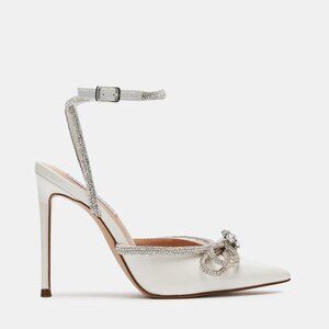 VIABLE WHITE RHINESTONE HEELS BY STEVE MADDEN